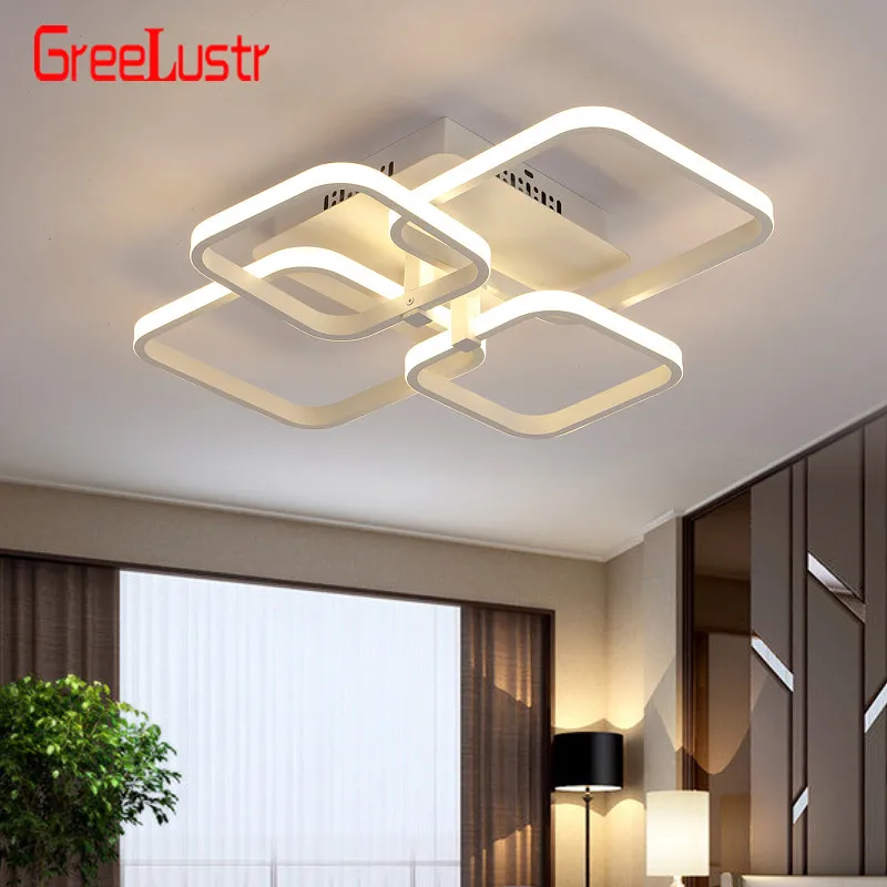 $45.79 Modern Acylic Led Dimming Ceiling Chandelier Lamp Square LED Plafon Light Fixtures lustre plafonnier with Remote for Home Decor