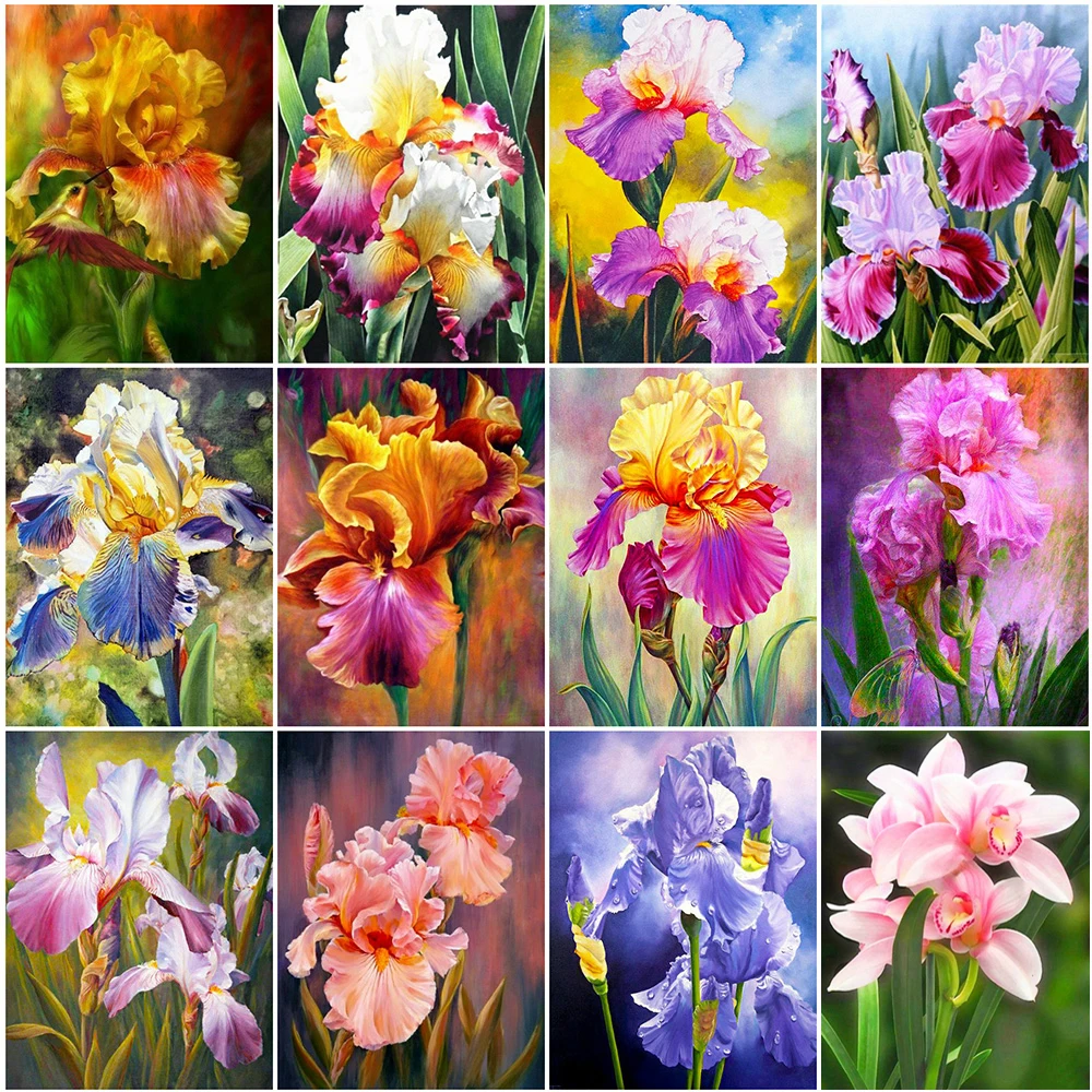 

5D Full Round Diamond Embroidery Flowers Pictures of Rhinestones Diamond Painting Lily Full Square Drill Mosaic Home Decoration
