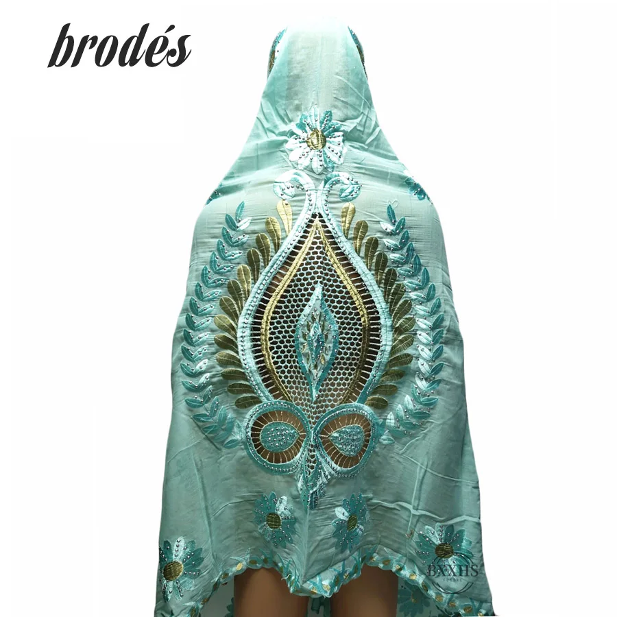 Африканский мусульманский шарф вышитый женский хлопковый красивый и