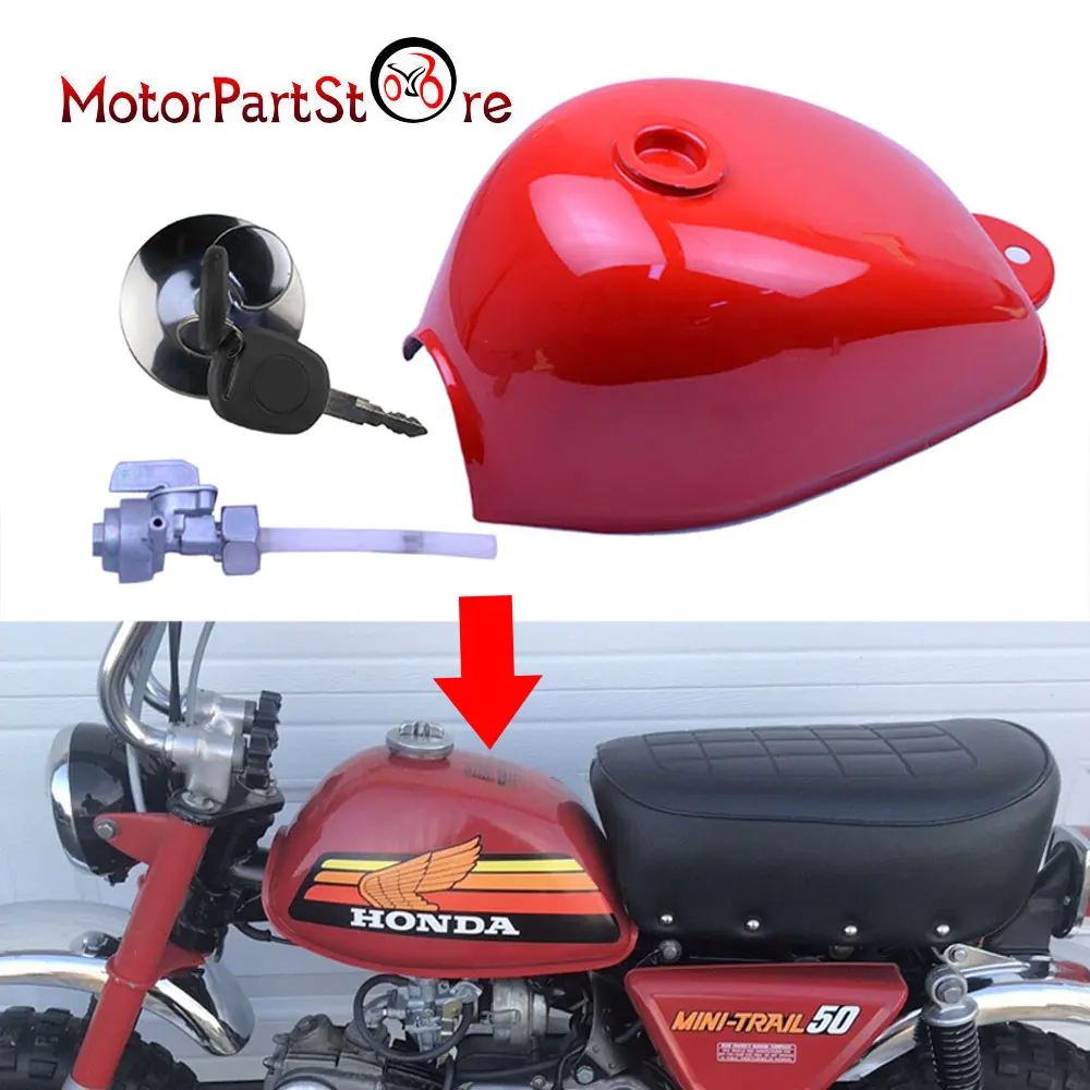 Топливный бак для Honda Mini Trail Z50 Z50J Z50R с крышкой ключами и петуком подходит 1979-1999 Monkey