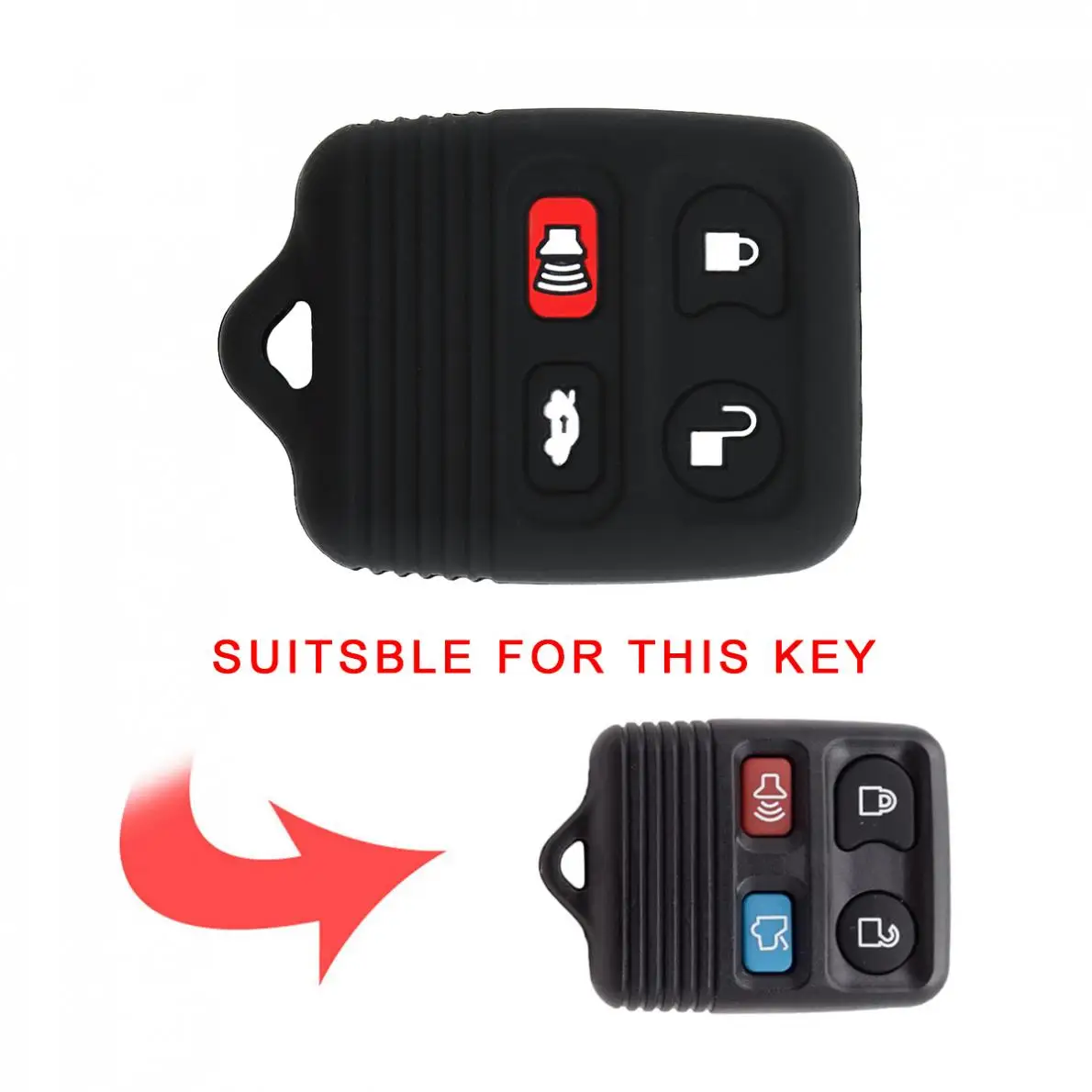 4 кнопки силиконовый чехол для ключей автомобиля с прямой пластиной Ford Windstar новое