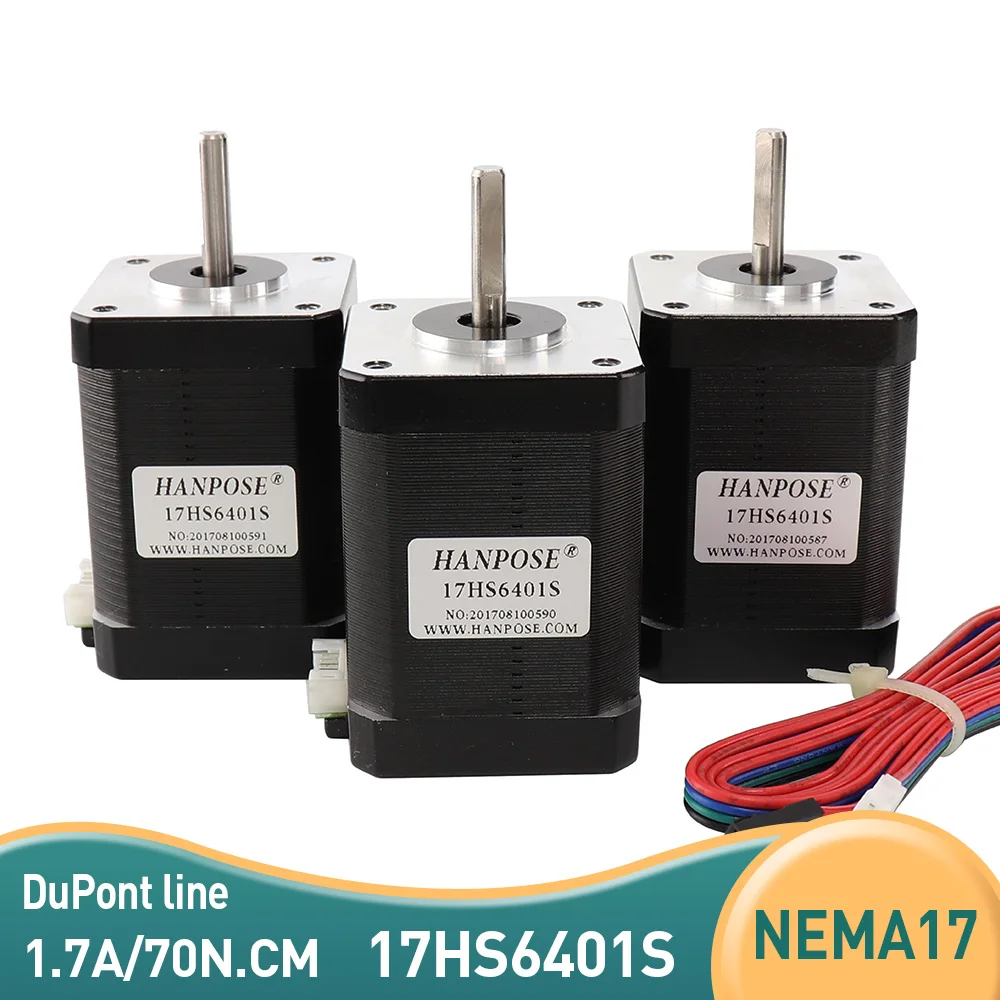 

3 Pieces 17HS6401S 1.8 Degree Nema 17 Stepper Motor 2 Phase Hybrid 1.8A 0.73NM 42BYGH60 4 Leads For 3D Printer CNC Parts 12V