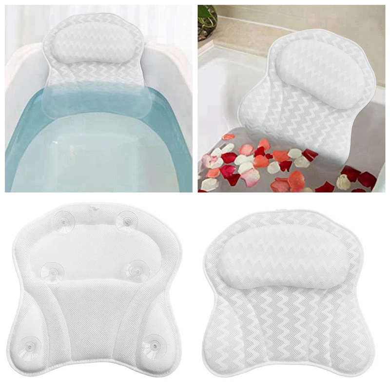 

Pillow with Mesh for Neck and Back Support Home Bathroom Supplies Bath Pillow Ergonomic Bathtub Cushion for Neck Head Shoulder