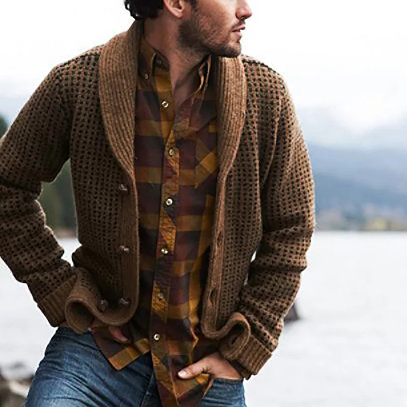 

2020 Spring Autumn New Men's Jacket Slim Fit Turn Down Collar Button Jacket Men Casual Solid Cotton Thick Warm Jacket Men