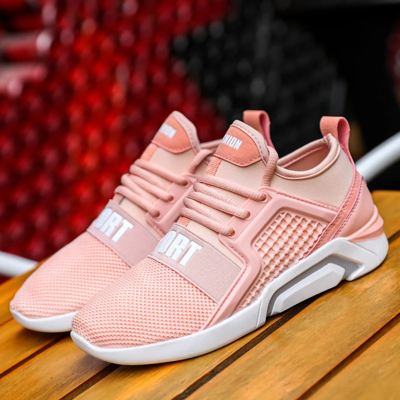 Кроссовки женские на шнуровке дышащие сетчатые плоская Вулканизированная