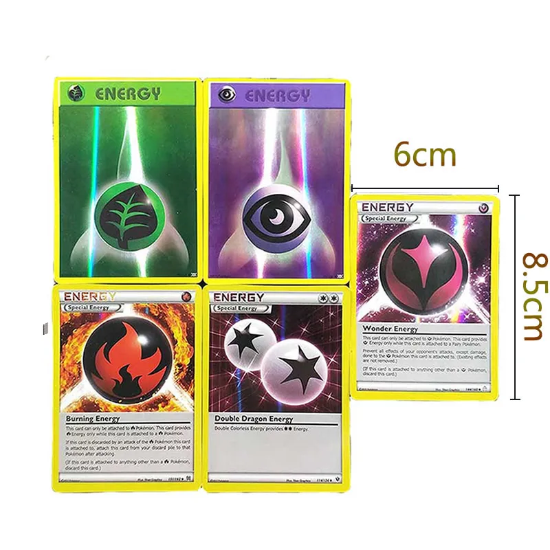 Cartas de Pok&eacute;mon de 20 piezas, juego de energ&iacute;a, refuerzo brillante, colecci&oacute;n de batalla de intercambio en ingl&eacute;s, carta Pok&eacute;mon, lista de regalo, Chico, Juguetes-4
