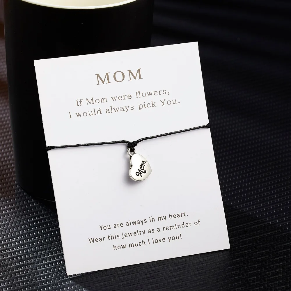 Belleper Make a Wish/Friendship/Mom Love Card Turtle Adjustable Fashion High Quality Bracelet Charm Female New Unique Jewelry