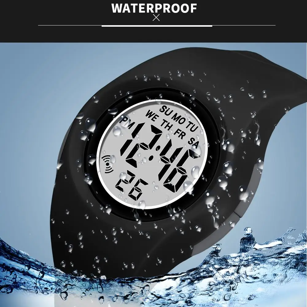 PANARS цветные 7 светодиодный голубые детские цифровые часы 50 м водонепроницаемые