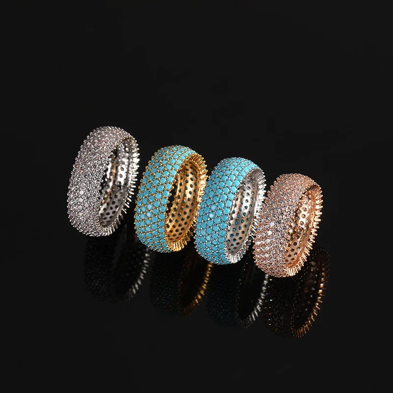 

Funmode Gold Color Punk Style Blue Rhinestone Pave Engagement Rings For Women Jewelry Accessories Wholesale FR143