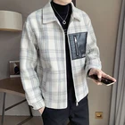 Разборная 2021 мужская зимняя куртка повседневная с отложным воротником шерстяное пальто мужская клетчатая куртка для мужчин