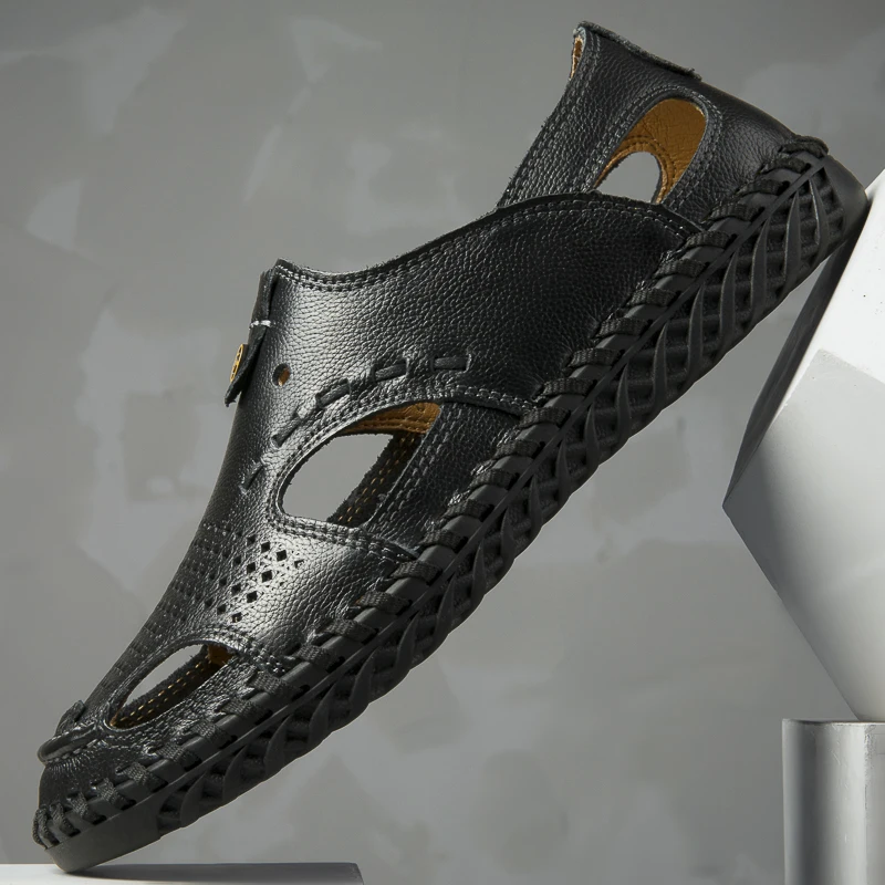 

Rubber Sandals Men Leather Sandals Men Beach Men's Fish Outdoor Women Sports Roman Man Shoes Slipper Summer Sandal Mens