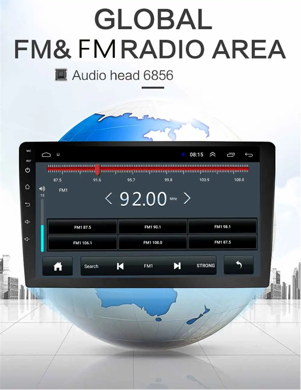 Автомобильный мультимедийный плеер 2 DIN 9 0 дюйма Android 8 1 сенсорный экран Bluetooth GPS Wi Fi