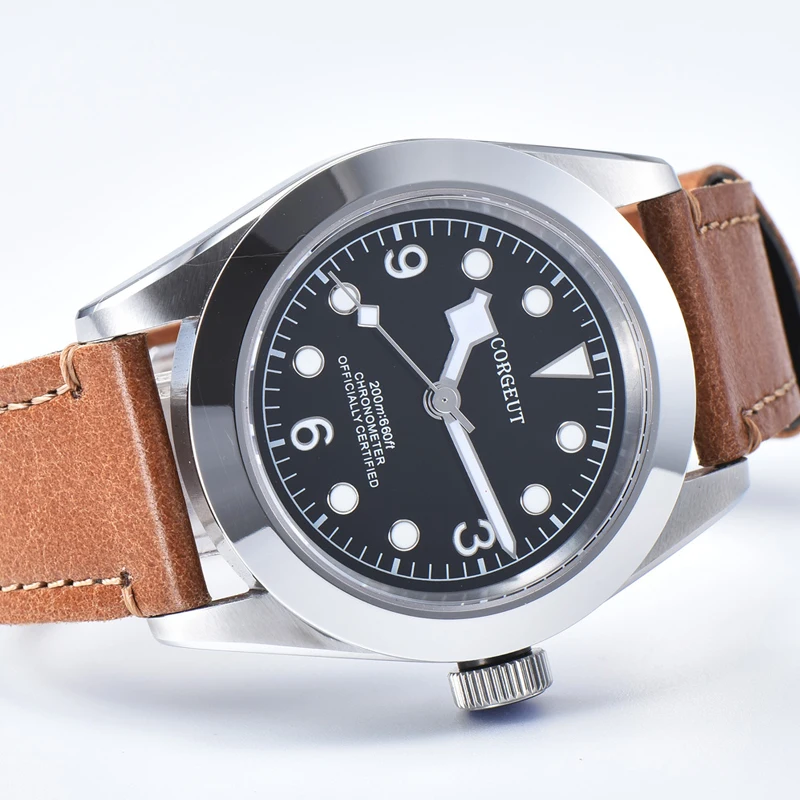 Часы мужские механические с кожаным ремешком 41 мм|Мужские часы| |