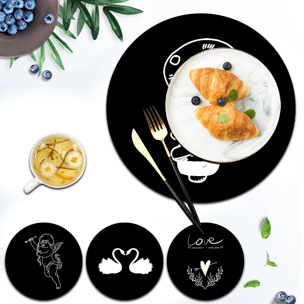 

Kitchen Coaster Placemat Pu Leather High Temperature Resistant Anti-dirty Coffee Cup Mat Household Kitchen Table Mat