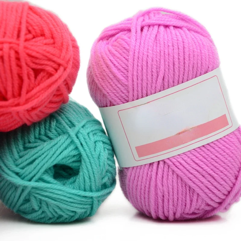 

DIY Soft Milk Sweet Soft Cotton Baby Knitting Wool Yarn Milk Cotton Thick Yarn for Knitting Scarf Hand Crochet Doll Yarn