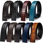 3,5 см ширина мужские Сменные Храповые ремни для автоматической пряжки черный синий коричневый красный белый зеленый оранжевый кожаный скользящий мужской ремень