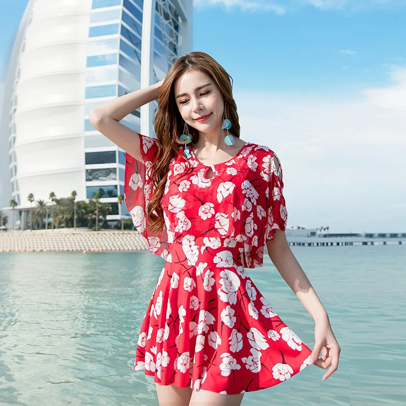 Женский слитный купальник NAIDEY купальный костюм с юбкой и принтом для девочек