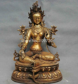 Бесплатная доставка &lt14 &quotКитайская тибетская Храмовая бронзовая фигурка