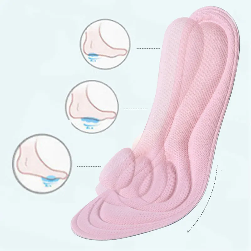 4D Memory Foam Orthopedic Insoles Soft Massage Insoles Shock-Absorbing Sports Insoles Unisex Flat Feet Arch Support Shoes Pad