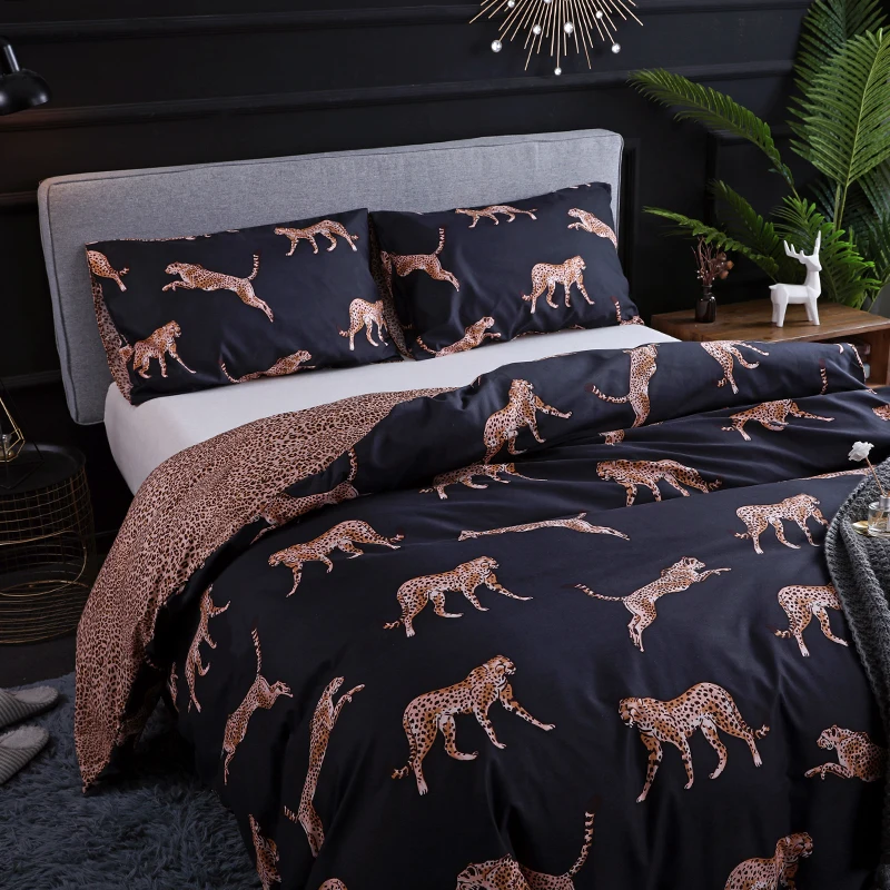 Комплект постельного белья с животным принтом Leopardo, высокое качество, пододеяльник King, пододеяльник, набор, одеяло, Комплект постельного белья s Us queen, Roupa De Cama