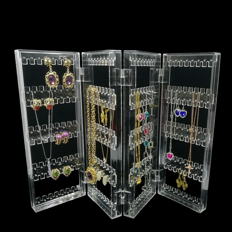Складной прозрачный акриловый Органайзер для косметики 4 панели держатель