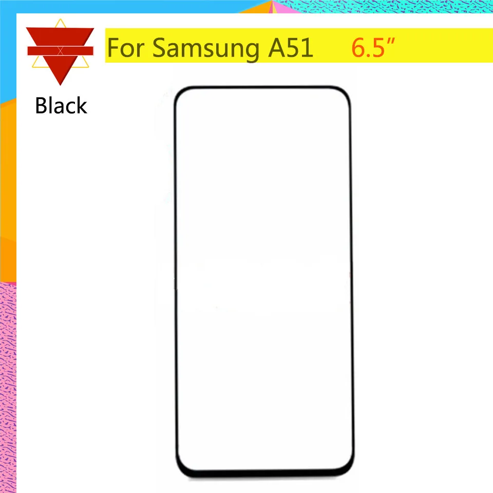 

10Pcs\lot Outer Screen For Samsung Galaxy A51 Front Touch Panel LCD Display Out Glass Cover Lens Repair Replace Parts