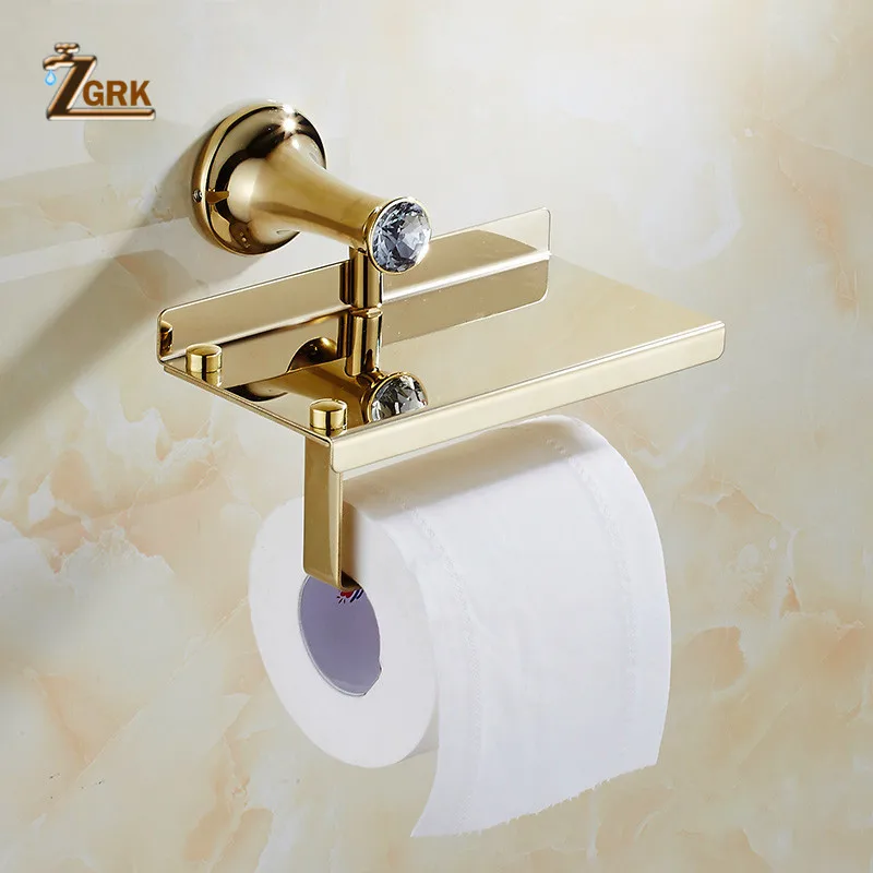 zgrk luxury crystal bathroom accessories set gold polished bath hardware set wall mounted bathroom products banheiro free global shipping