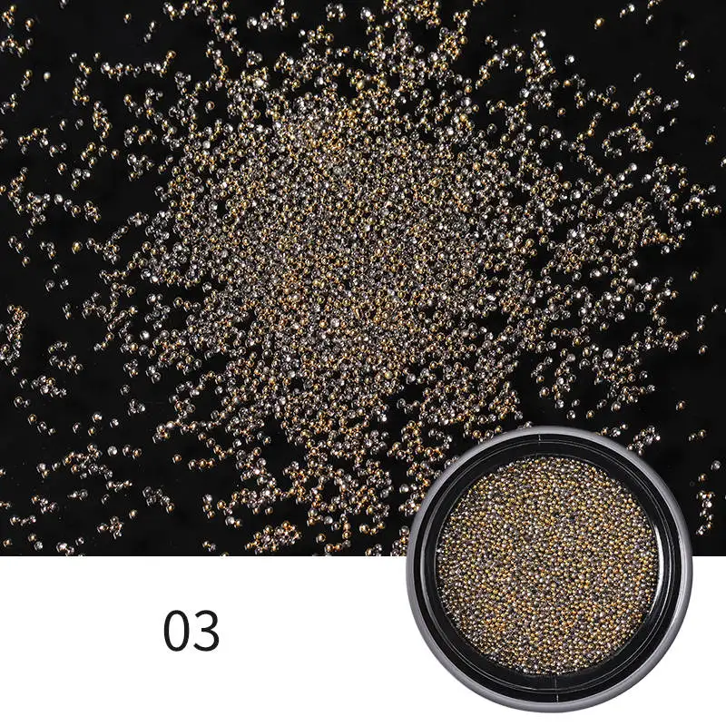 Beads 03 Блестящие микро-Стразы для ногтей с острым дном 3D маникюрные украшения для ногтей Хрустальные мини-бусины аксессуары для ногтей - Цвет: Beads 03