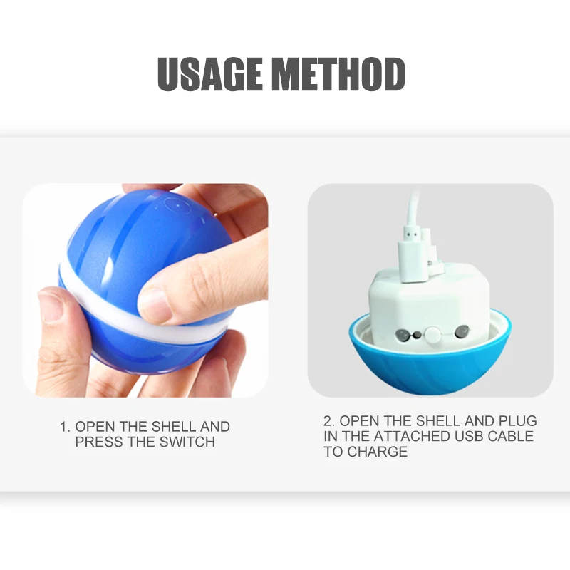 Водонепроницаемая электрическая игрушка для питомцев вращающийся плохой шар USB