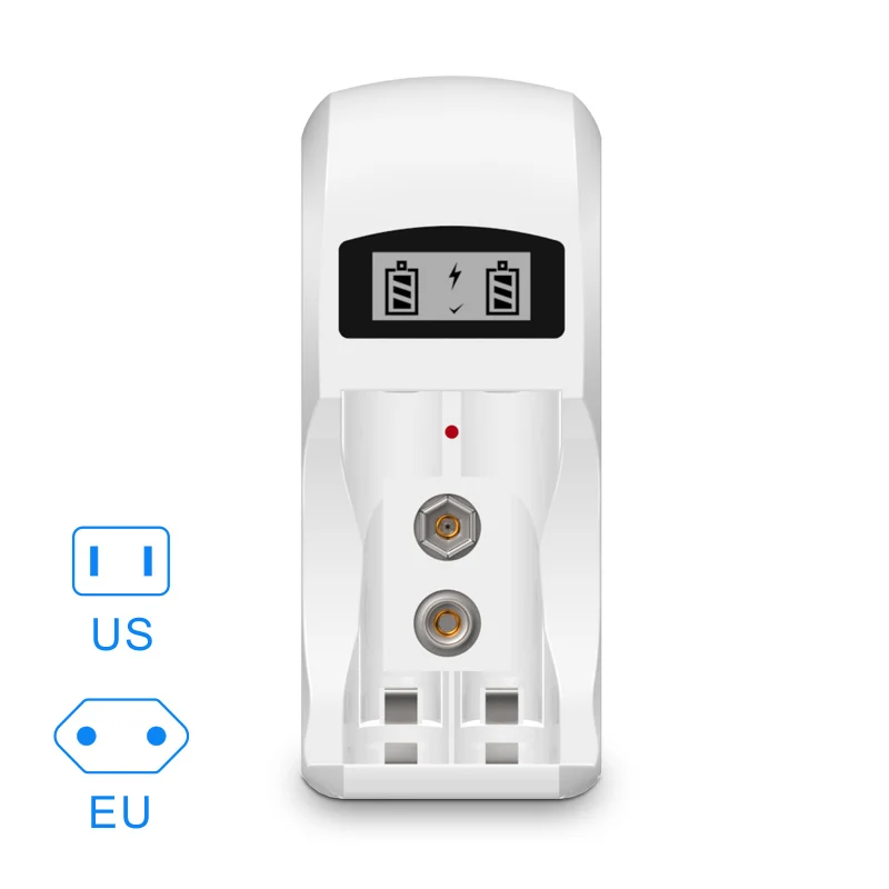 Зарядное устройство 2 слота Ni MH зарядное для AA AAA 9V 6F22 батарея с ЖК дисплеем