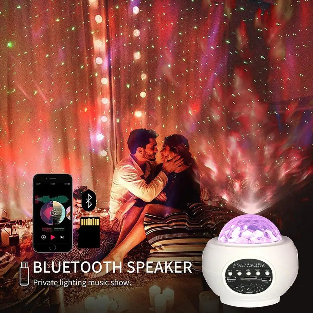 

Led Projector Night Light Usb Voice Control Music Player Sound Party Lights Night Star Starry Sky Smart Lamp Decoration Bedroom