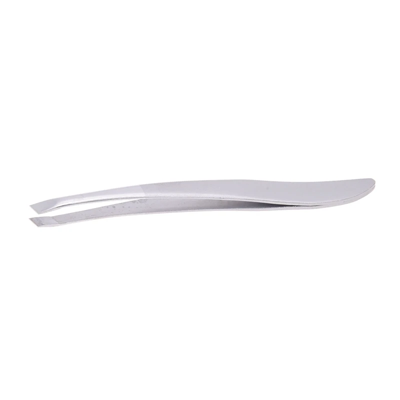 

Silver Stainless Steel Slant Tip Eyebrow Hair Tweezer Tool