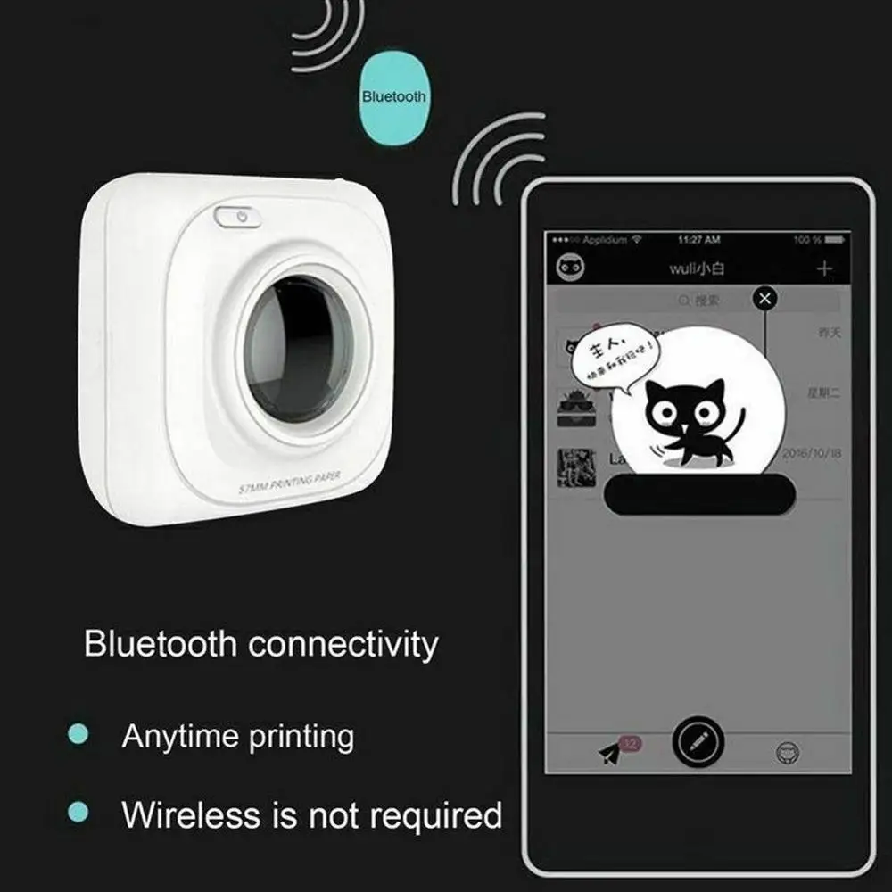 Мини Портативный Bluetooth 4 0 беспроводной бумажный фотопринтер мгновенный