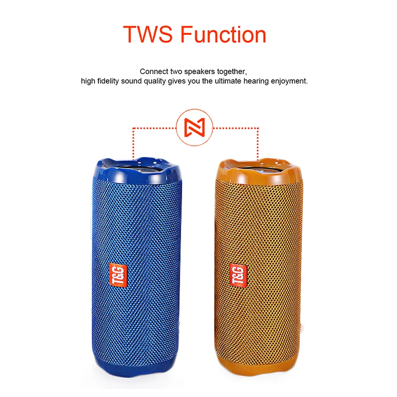 Портативные Bluetooth колонки TG191 с сабвуфером для компьютера IPX67 водонепроницаемая