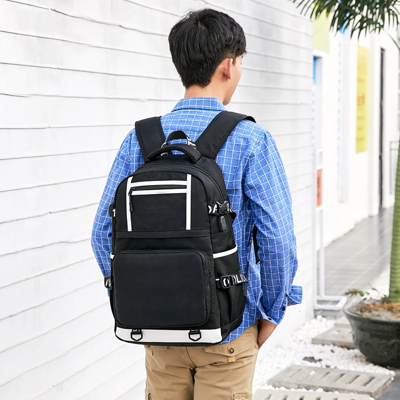 USB Charging Laptop Backpack Women School Backpacks Schoolbag For Teenagers Man Student Book Bag Boys Satchel Travel Bags