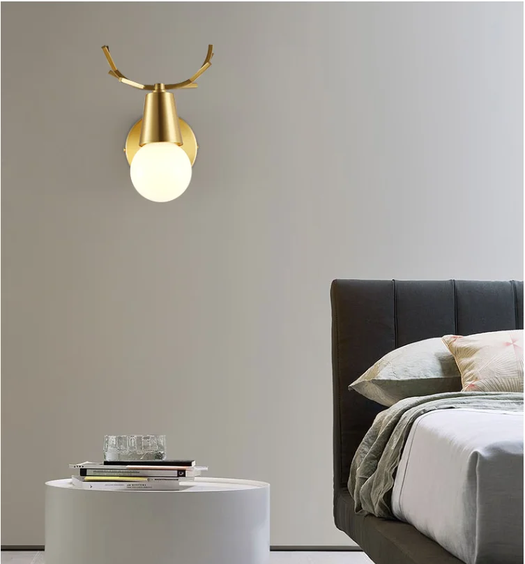 

Hongcui Indoor Wall Lamps Fixture Copper Modern LED Sconce Contemporary Creative Decorative For Home Foyer Corridor Bedroom