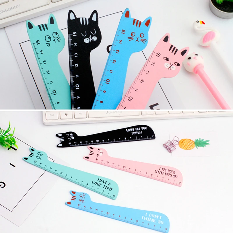 

Cat Ruler Kawaii Accessories Cute Ruler Novelty Stationery Patchwork Ruler