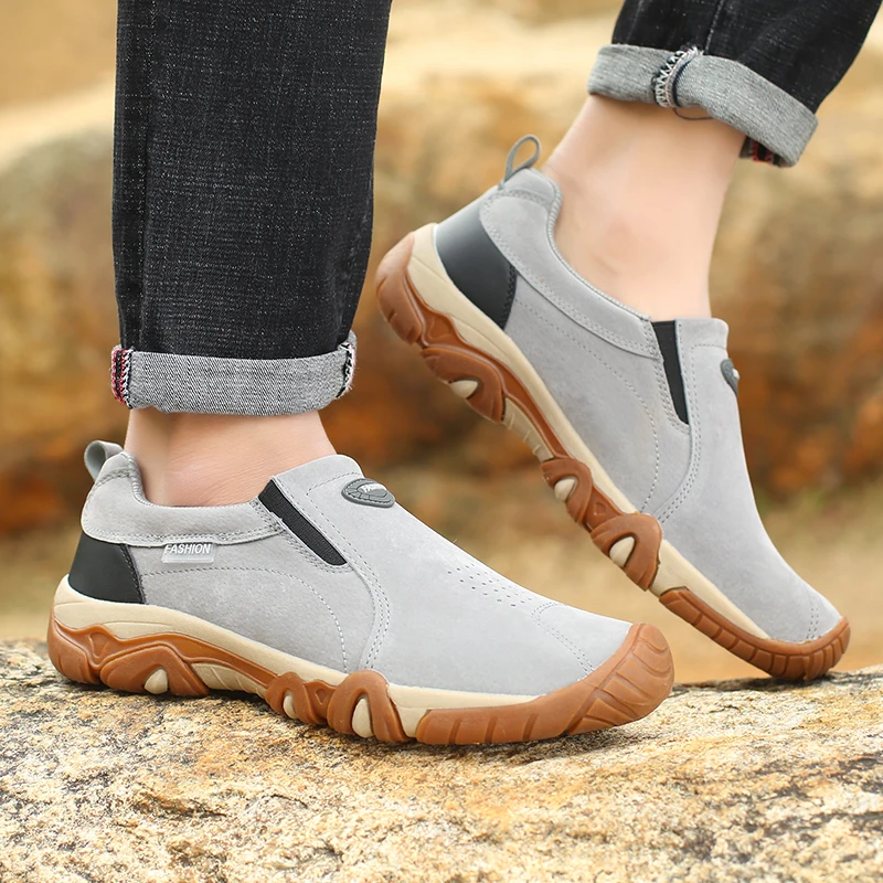 

Rubber Platform Sports Shoes For Male Non-slip Wear-resistant Loafers Mens Shoes Casual Men Sneaker Slip-On Hiking Walking Shoes