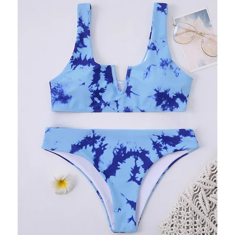 

Butterfly Print Series Bikinis Push Up Swimwear Summer Sexy V-neck Swimming Suit For Women Beachwear Mid Waist Biquini