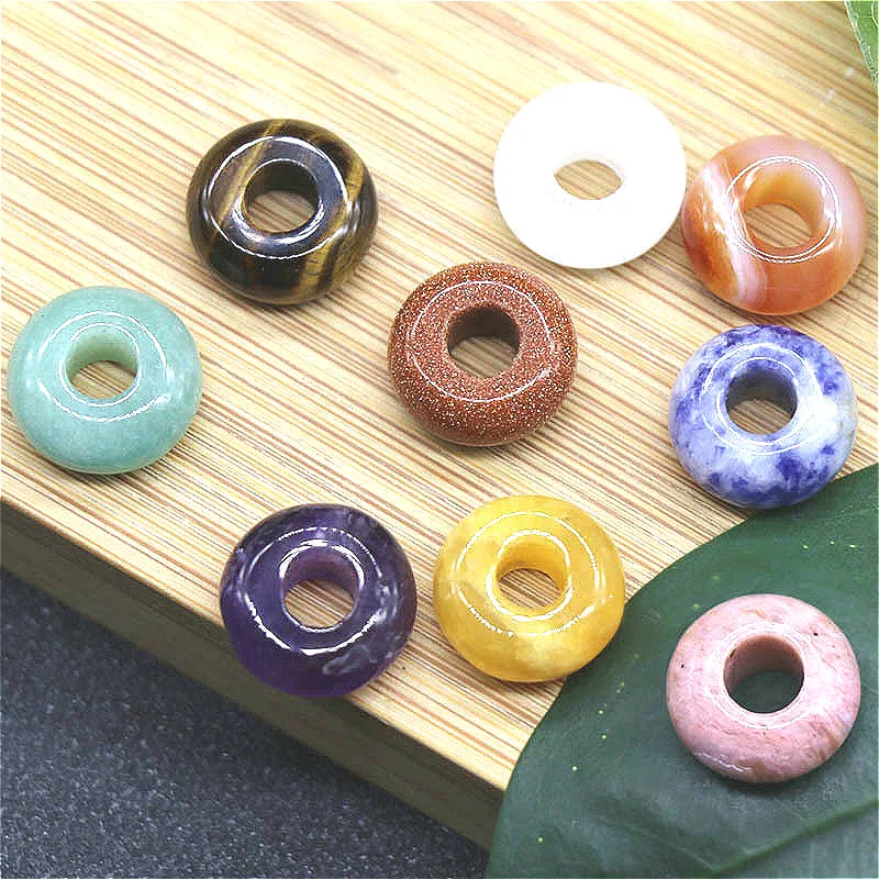 Бусины с натуральным кристаллом бусины большим отверстием для изготовления