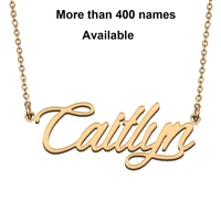 cursive initial letters name necklace for caitlyn birthday party christmas new year graduation wedding valentine day gift