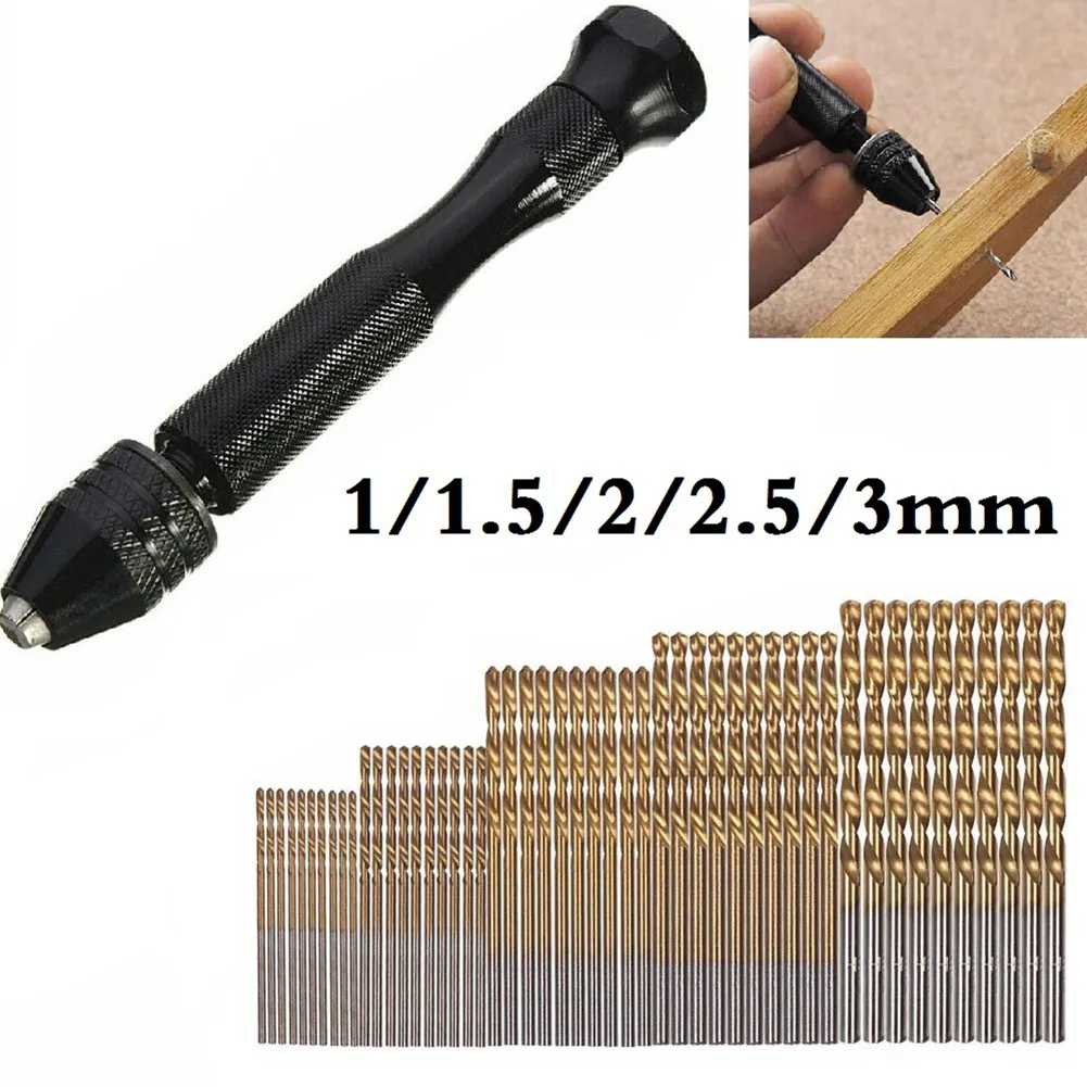 

1mm/1.5mm/2mm/2.5mm/3mm Drill Bits Hand Drill For Nuts Drilling And Woodworking Kit Set