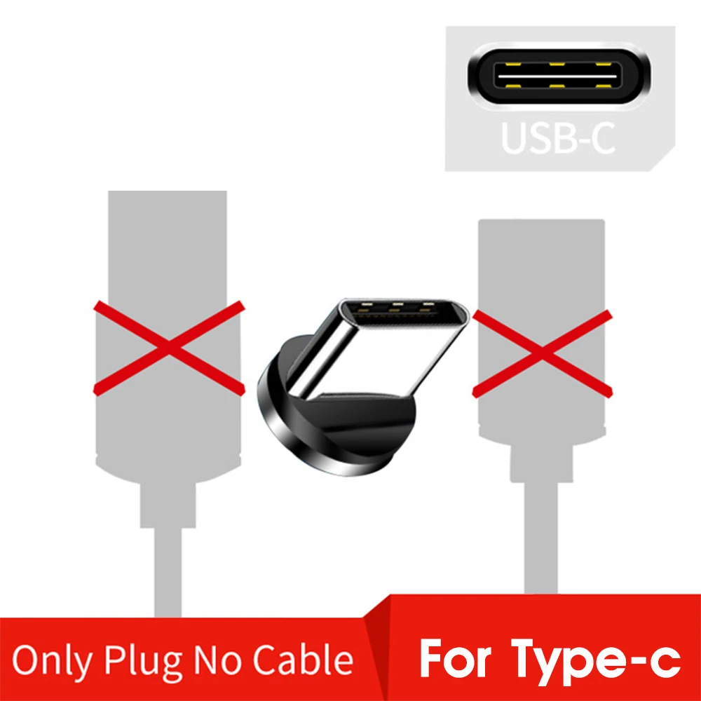 Магнитный usb кабель для зарядки для iPhone, быстрая зарядка, кабель для Android, Магнитный провод для samsung, Micro usb type C, кабель для зарядки, шнур для передачи данных - Цвет: Only Type C Plug