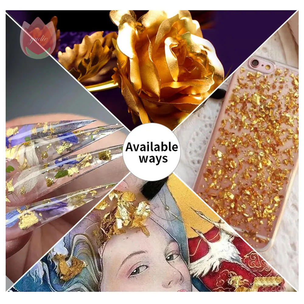 Листы в виде листьев из имитации золота серебра и меди блестки фольги для