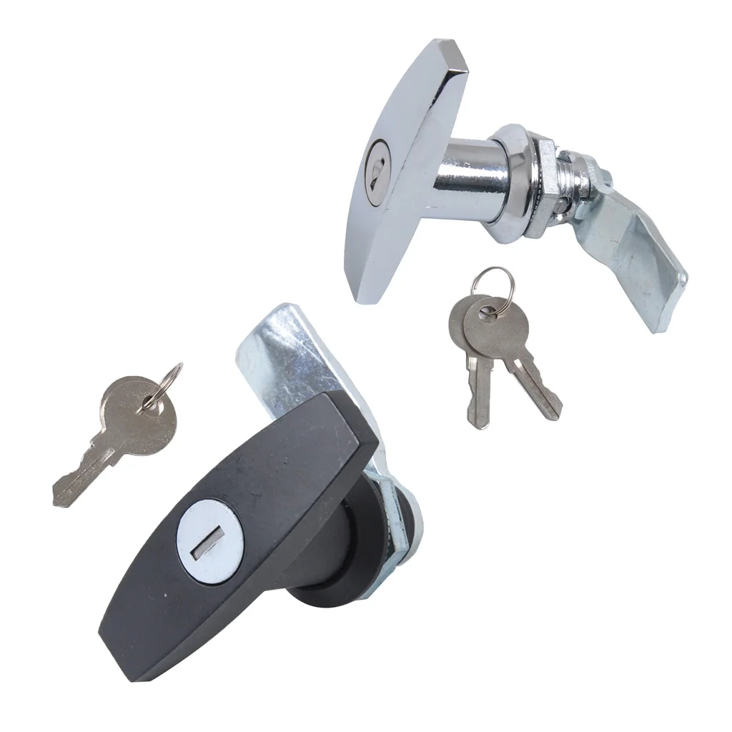 2 пакета Keyed замок двери гаража T Handle сборка для трейлера караван RV Toolbox хром +