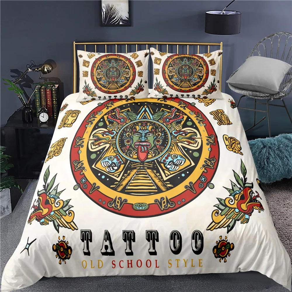 

Ancient civilization icon quilt cover and pillowcase three-piece set 3D digital printing quilt cover three-piece quilt set