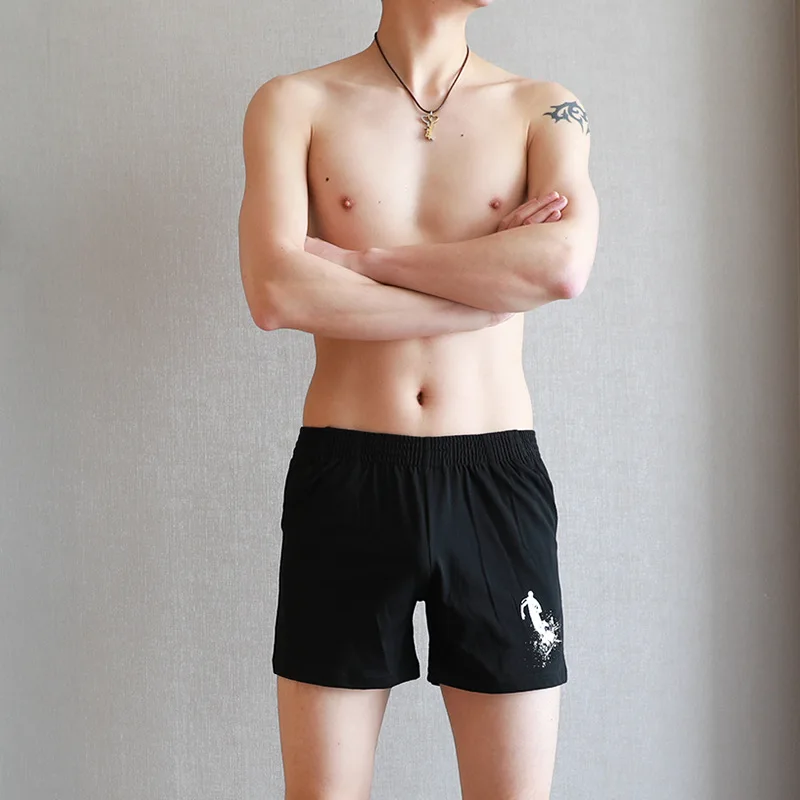 Мужские пижамные шорты с принтом мягкие летние для сна домашние штаны размера