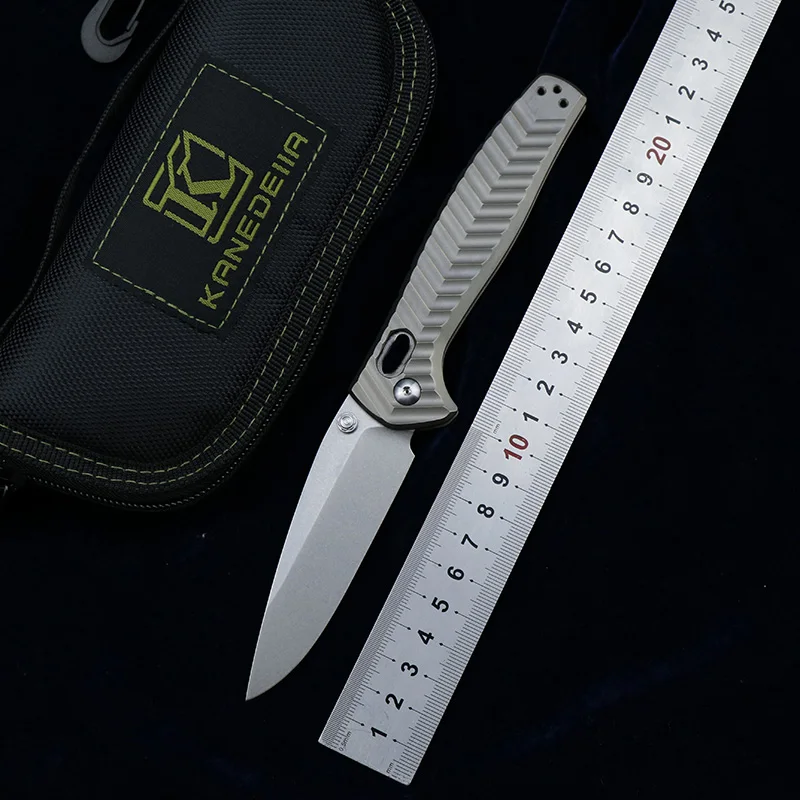 

Kanedeiia 781 M390 Blade Titanium handle Foldable knife outdoor camping pocket Survival Hunting Kitchen Knives utility EDC Tools