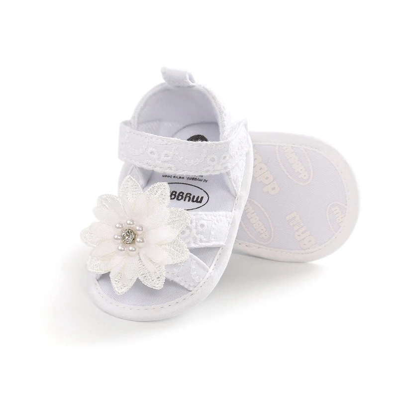

0-18M Sweet Toddler Baby Girl Embroidery Floral Pattern Princess Sandals Shoes Lace Flower Headwear Set