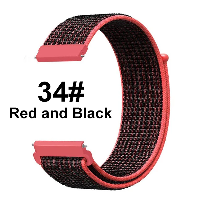 Red and Black UEBN 20 мм 22 мм нейлоновый спортивный ремешок для Garmin Vivoactive 3 4 Venu/GarminMove/Forerunner 245 645 ремешок для наручных часов - Цвет ремешка: Red and Black